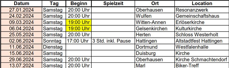 ROR Tourplan 1. Halbjahr 2024