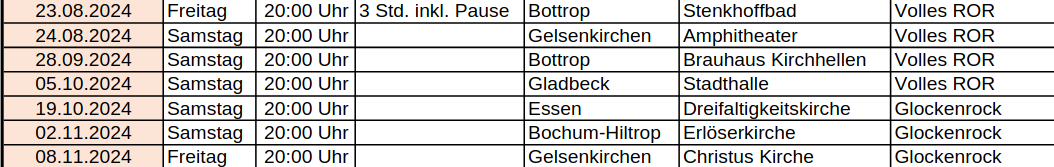 Tourplan 2024 Teil 1